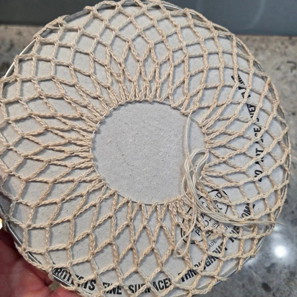 Vintage Handmade Crochet Hot Pad 3D Rose Flower Trivet Pink Green 6.5 Inch